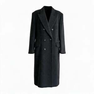 Vintage Adams Row Men's 100% Cashmere Double Breasted Overcoat Charcoal XL